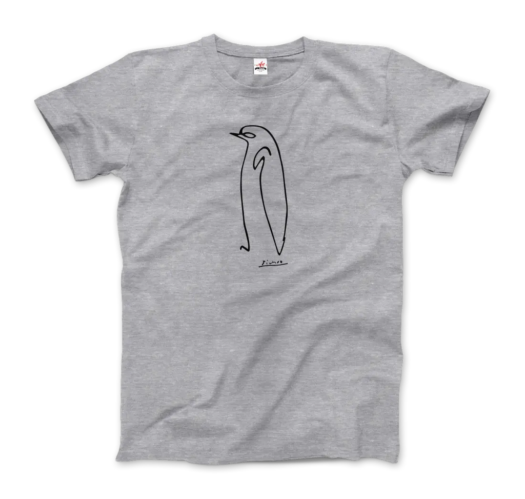 Pablo Picasso Penguin Line Artwork T-Shirt by Art-O-Rama Shop ART-O-RAMA-SHOP