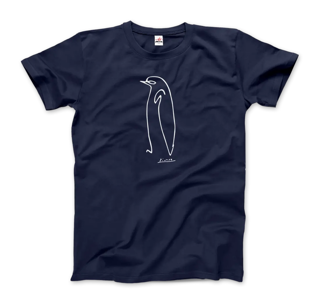 Pablo Picasso Penguin Line Artwork T-Shirt by Art-O-Rama Shop ART-O-RAMA-SHOP
