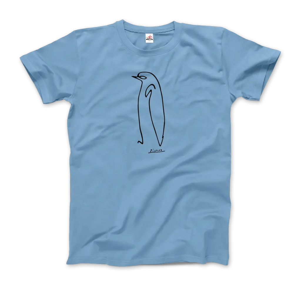 Pablo Picasso Penguin Line Artwork T-Shirt by Art-O-Rama Shop ART-O-RAMA-SHOP
