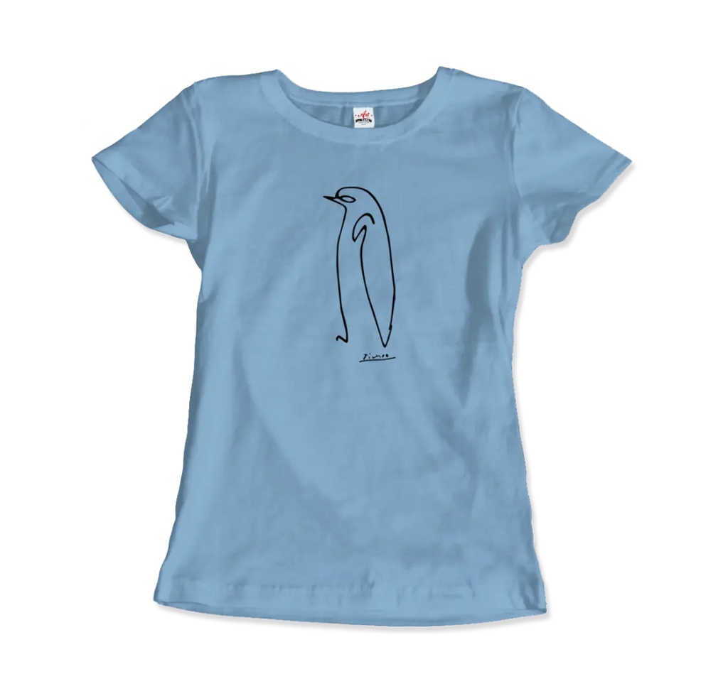 Pablo Picasso Penguin Line Artwork T-Shirt by Art-O-Rama Shop ART-O-RAMA-SHOP
