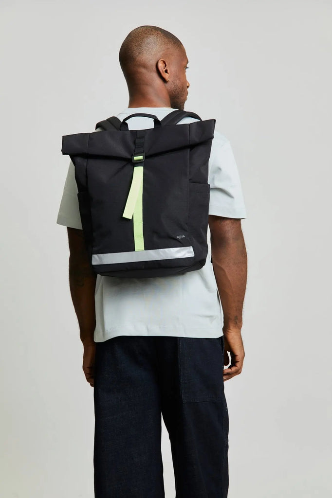 Pack Lars Roll Backpack Black Lime by Lefrik USA Lefrik USA