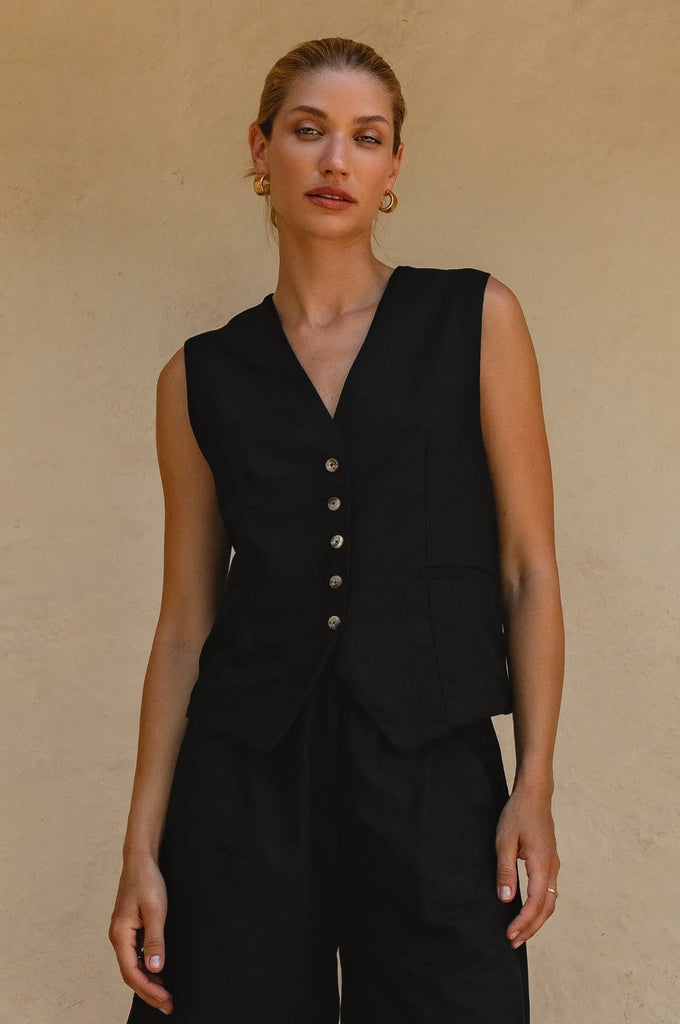 Paige Linen Vest by Bali Lane Bali Lane