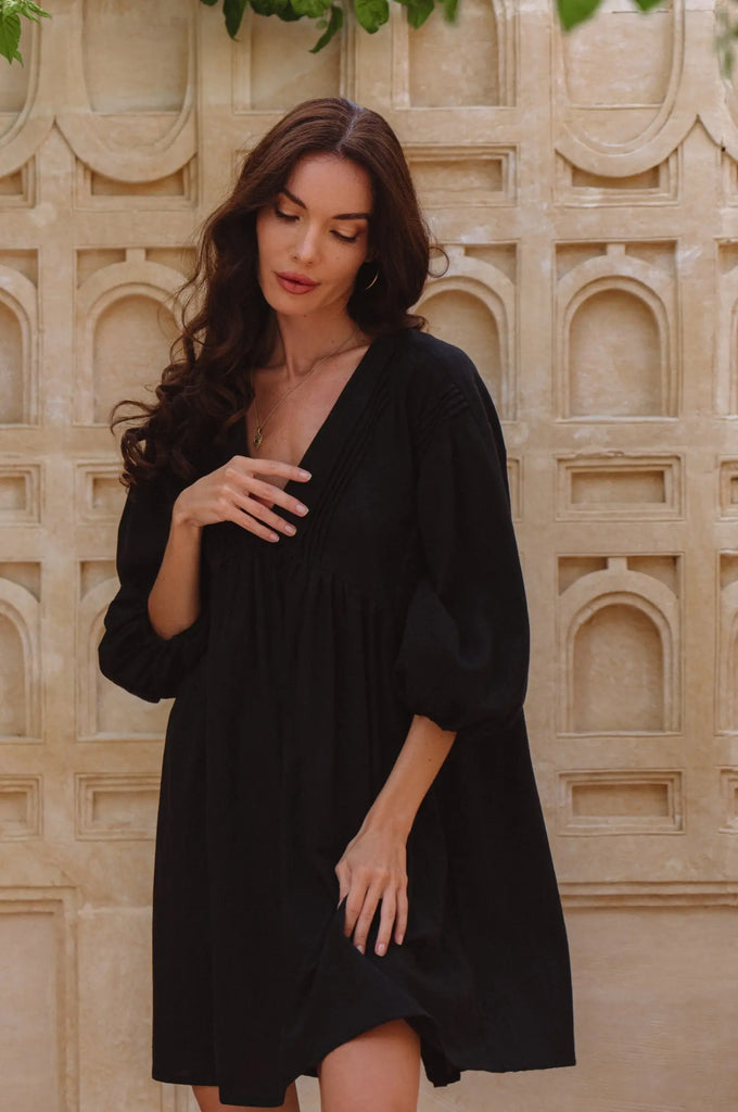 Palmira Handcrafted Linen Mini Dress by Bali Lane Bali Lane