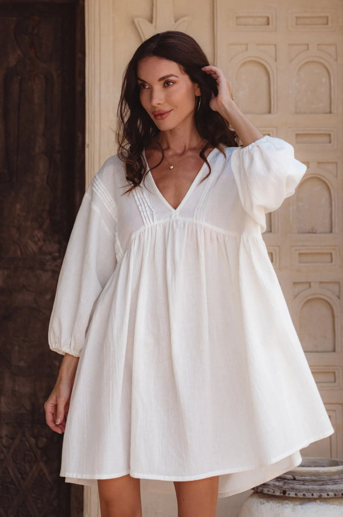Palmira Handcrafted Linen Mini Dress by Bali Lane Bali Lane