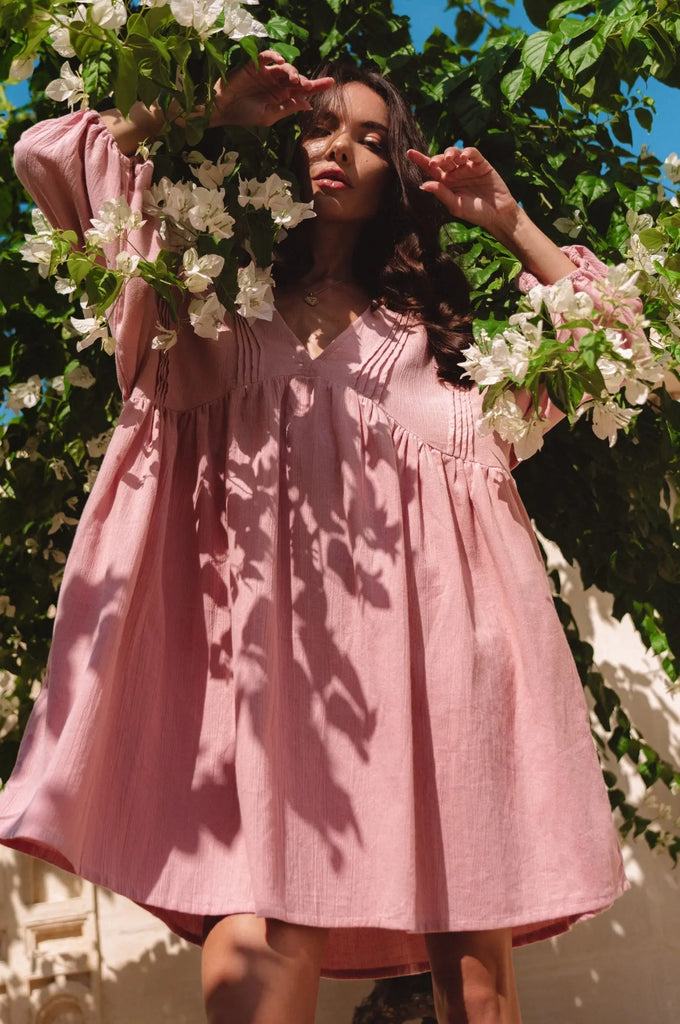 Palmira Handcrafted Linen Mini Dress by Bali Lane Bali Lane