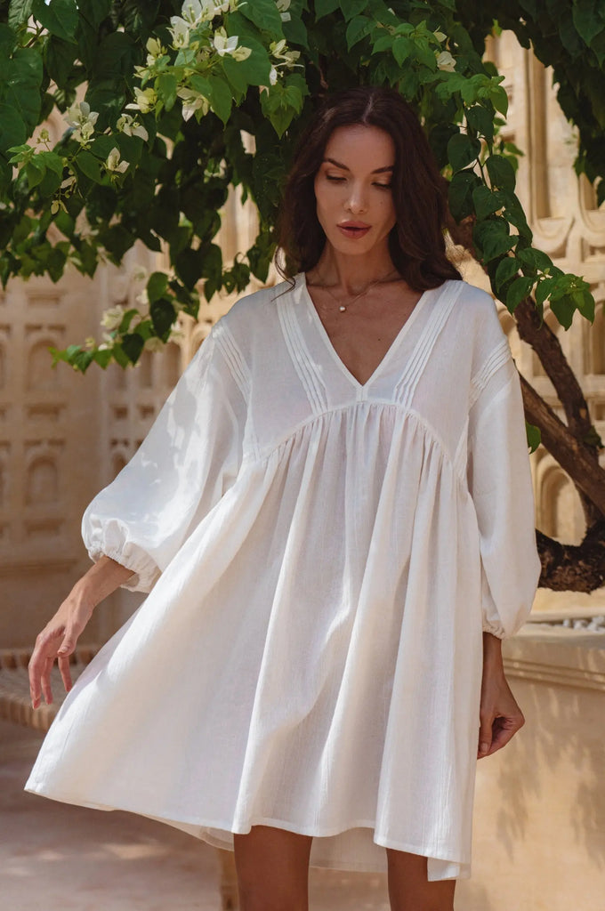 Palmira Handcrafted Linen Mini Dress by Bali Lane Bali Lane