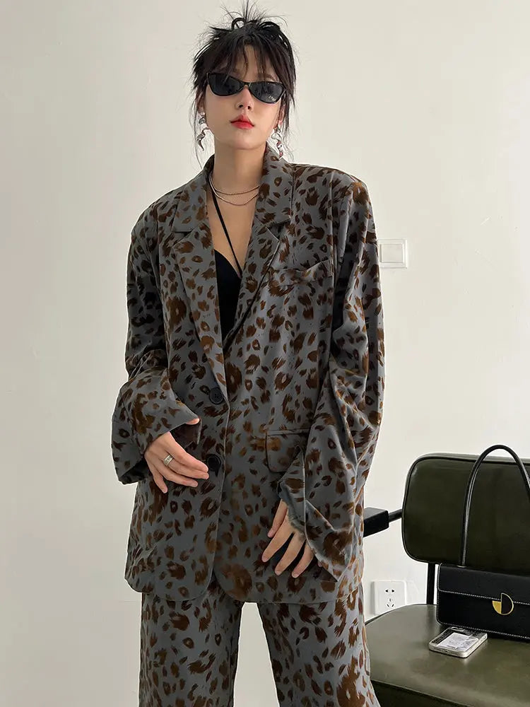 Panta Leopard Print Blazer by Marigold Shadows Marigold Shadows