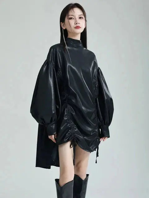 Paoula Ruched Dress - Black by Marigold Shadows Marigold Shadows