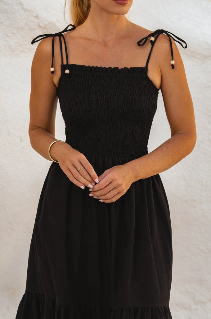 Paradiso Strappy Linen Midi Dress by Bali ELF Bali ELF