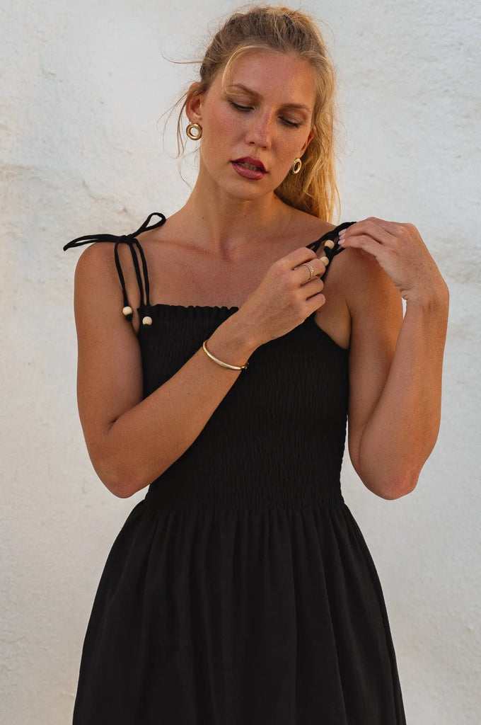 Paradiso Strappy Linen Midi Dress by Bali ELF Bali ELF