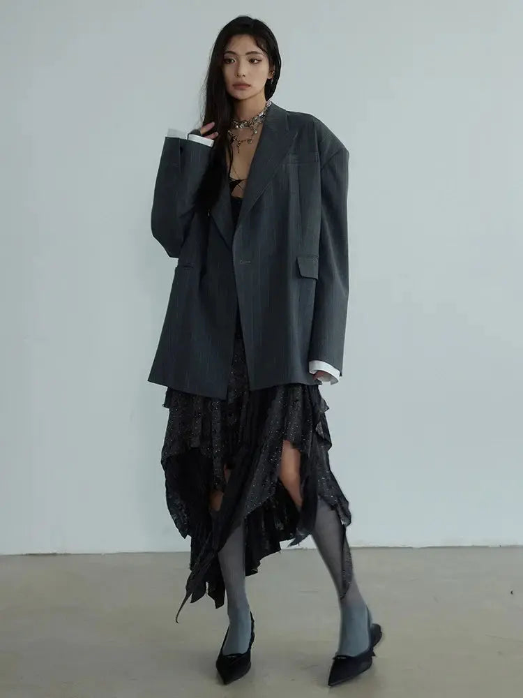 Peeks Oversized Blazer by Marigold Shadows Marigold Shadows