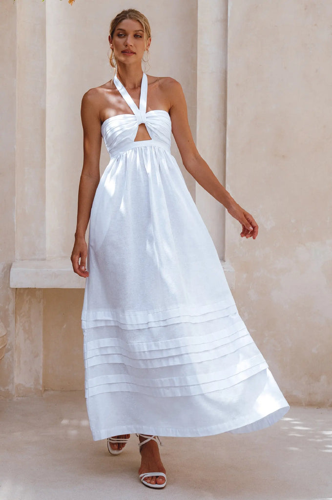 Penelope Halter Linen Maxi Dress by Bali ELF Bali ELF