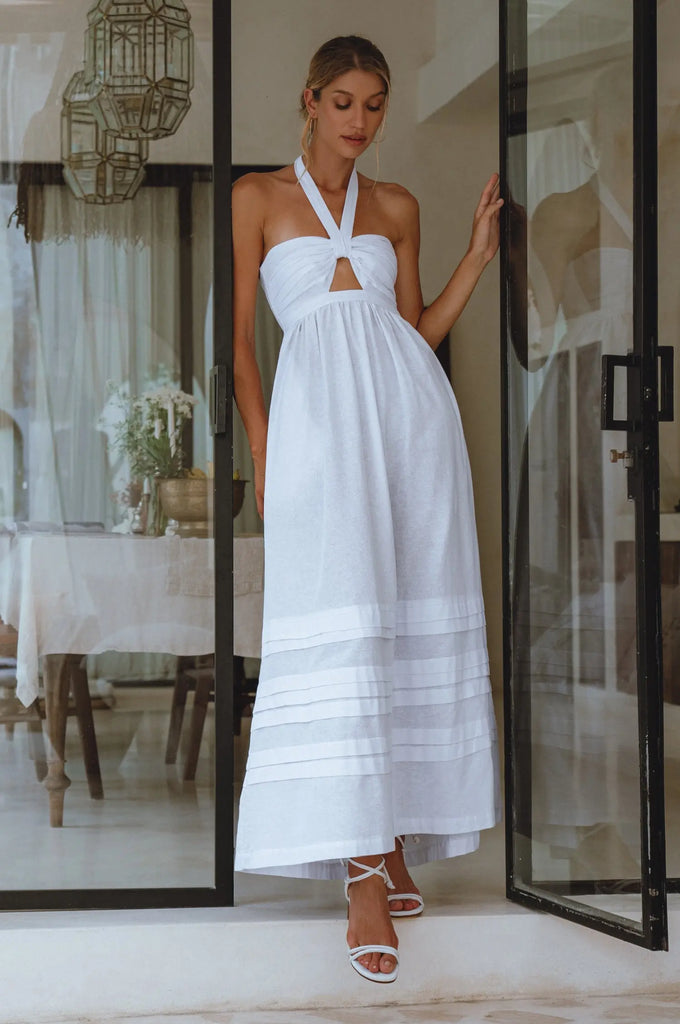 Penelope Halter Linen Maxi Dress by Bali ELF Bali ELF
