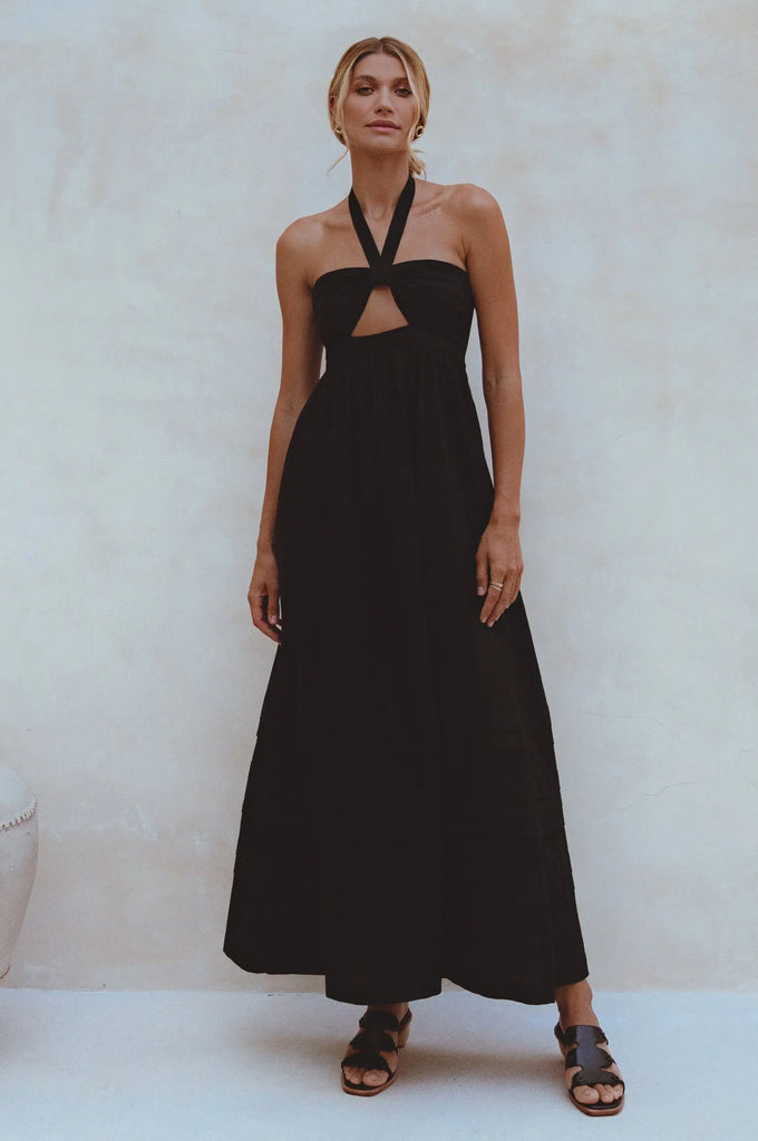 Penelope Halter Linen Maxi Dress by Bali ELF Bali ELF