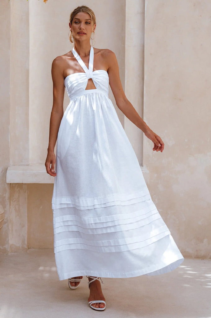 Penelope Halter Linen Maxi Dress by Bali ELF Bali ELF