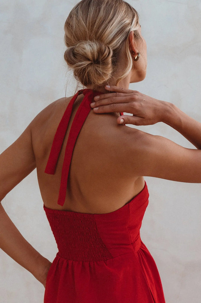 Penelope Halter Linen Maxi Dress by Bali ELF Bali ELF