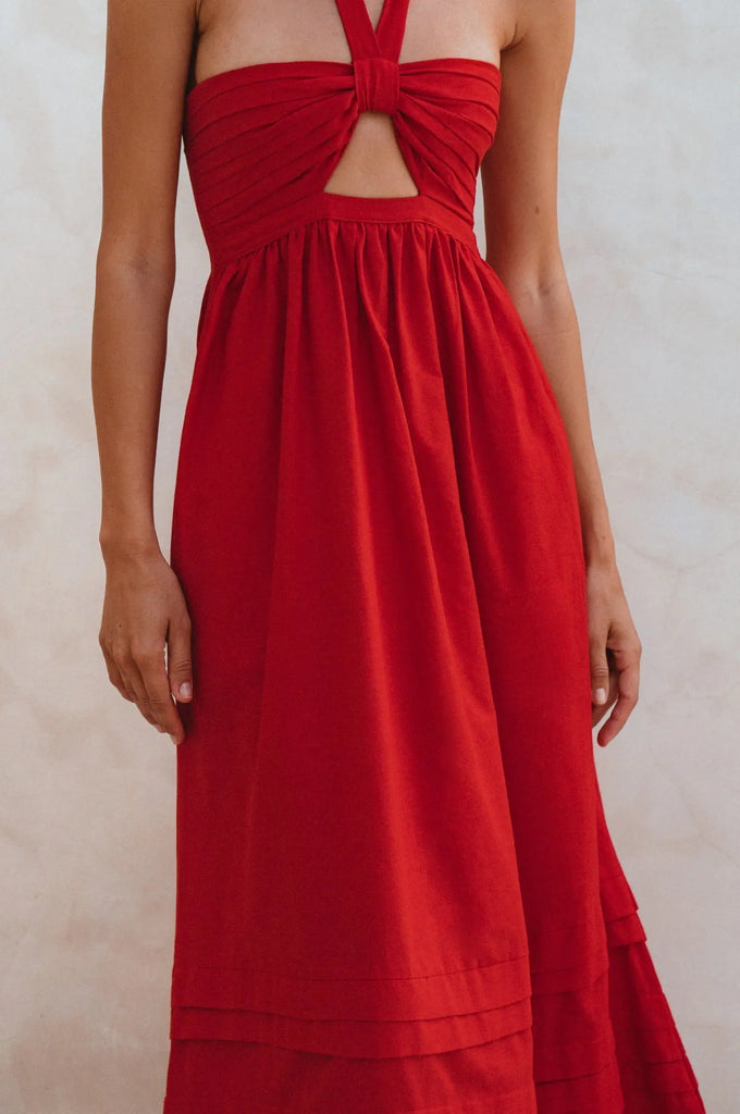 Penelope Halter Linen Maxi Dress by Bali ELF Bali ELF