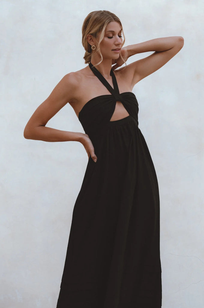 Penelope Halter Linen Maxi Dress by Bali ELF Bali ELF