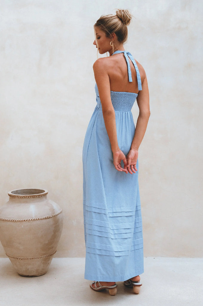 Penelope Halter Linen Maxi Dress by Bali ELF Bali ELF