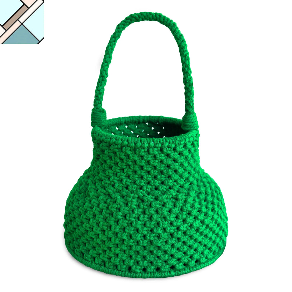 Petite Naga Macrame Bucket Bag, in Green by BrunnaCo BRUNNA CO