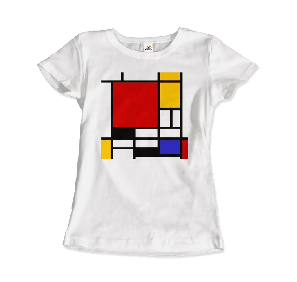Piet Mondrian - Composition with Red, Yellow, and Blue - 1942 Artwork T-Shirt by Art-O-Rama Shop ART-O-RAMA-SHOP