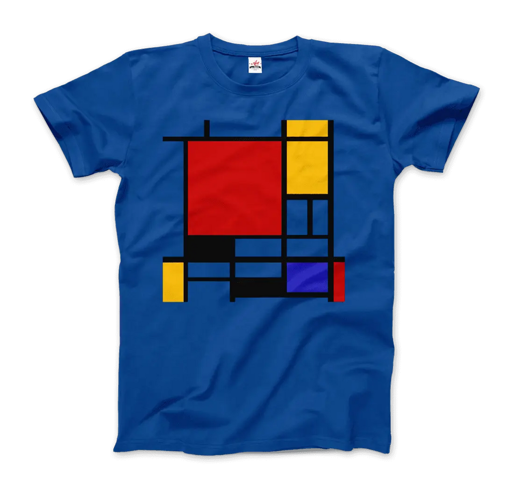 Piet Mondrian - Composition with Red, Yellow, and Blue - 1942 Artwork T-Shirt by Art-O-Rama Shop ART-O-RAMA-SHOP
