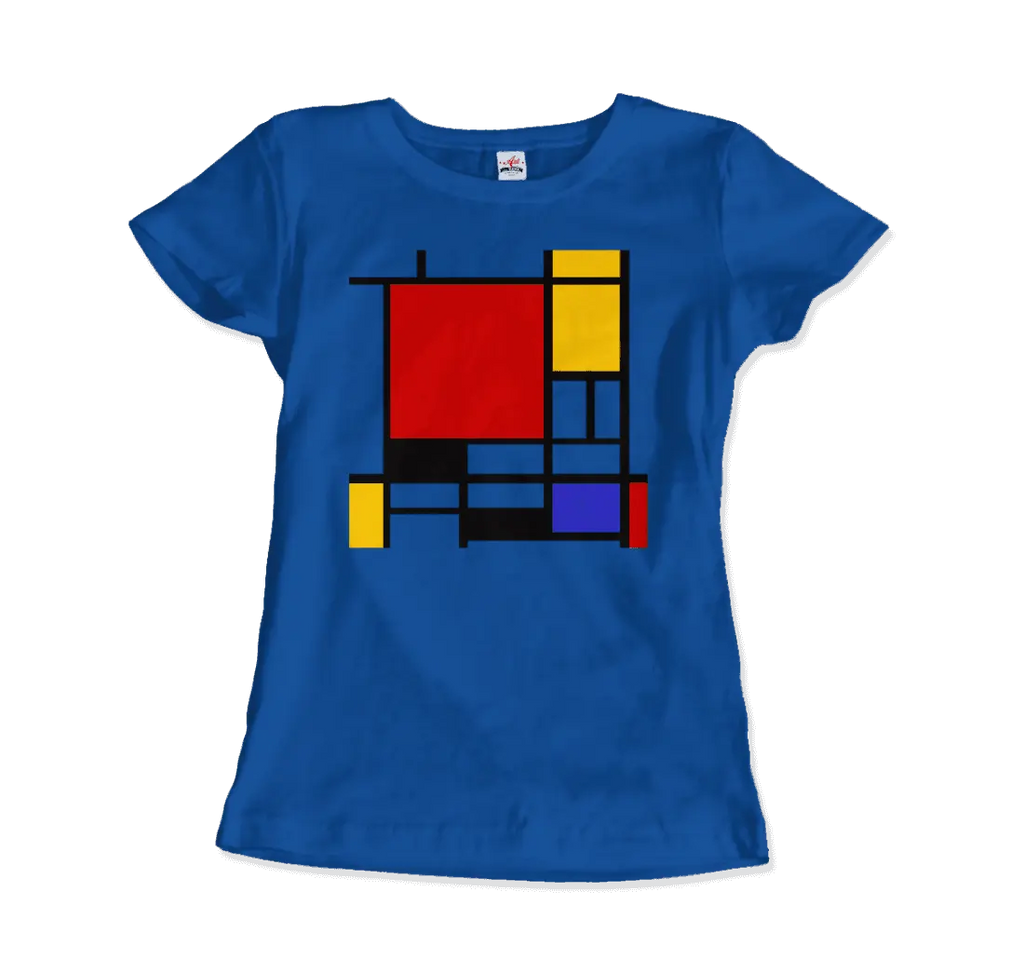 Piet Mondrian - Composition with Red, Yellow, and Blue - 1942 Artwork T-Shirt by Art-O-Rama Shop ART-O-RAMA-SHOP