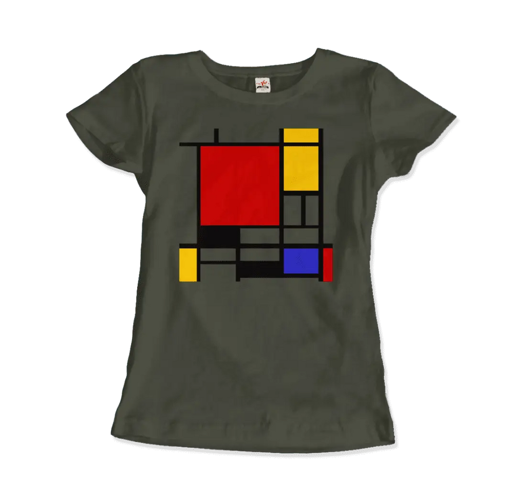 Piet Mondrian - Composition with Red, Yellow, and Blue - 1942 Artwork T-Shirt by Art-O-Rama Shop ART-O-RAMA-SHOP