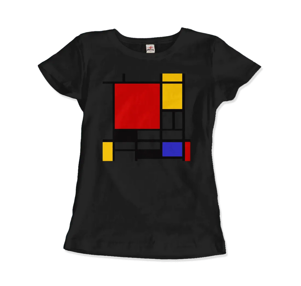 Piet Mondrian - Composition with Red, Yellow, and Blue - 1942 Artwork T-Shirt by Art-O-Rama Shop ART-O-RAMA-SHOP