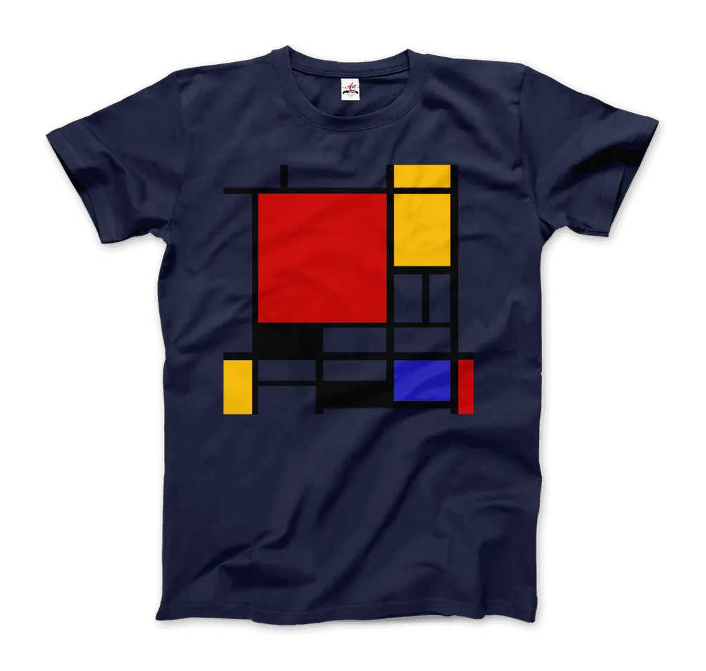 Piet Mondrian - Composition with Red, Yellow, and Blue - 1942 Artwork T-Shirt by Art-O-Rama Shop ART-O-RAMA-SHOP
