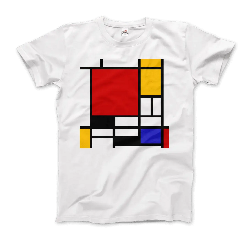 Piet Mondrian - Composition with Red, Yellow, and Blue - 1942 Artwork T-Shirt by Art-O-Rama Shop ART-O-RAMA-SHOP
