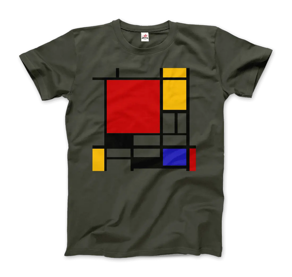 Piet Mondrian - Composition with Red, Yellow, and Blue - 1942 Artwork T-Shirt by Art-O-Rama Shop ART-O-RAMA-SHOP