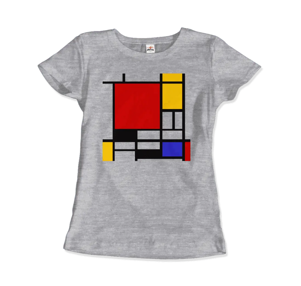 Piet Mondrian - Composition with Red, Yellow, and Blue - 1942 Artwork T-Shirt by Art-O-Rama Shop ART-O-RAMA-SHOP