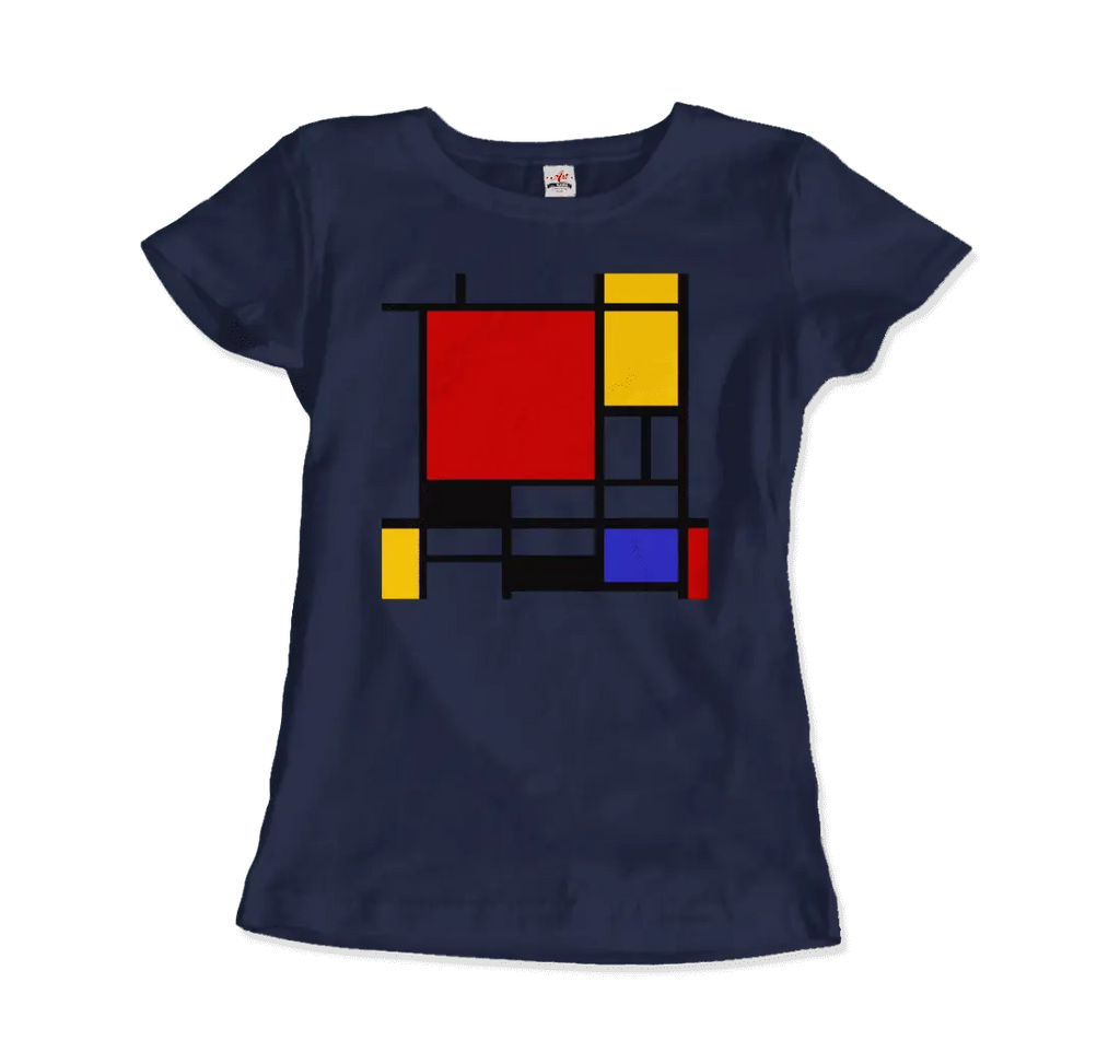 Piet Mondrian - Composition with Red, Yellow, and Blue - 1942 Artwork T-Shirt by Art-O-Rama Shop ART-O-RAMA-SHOP