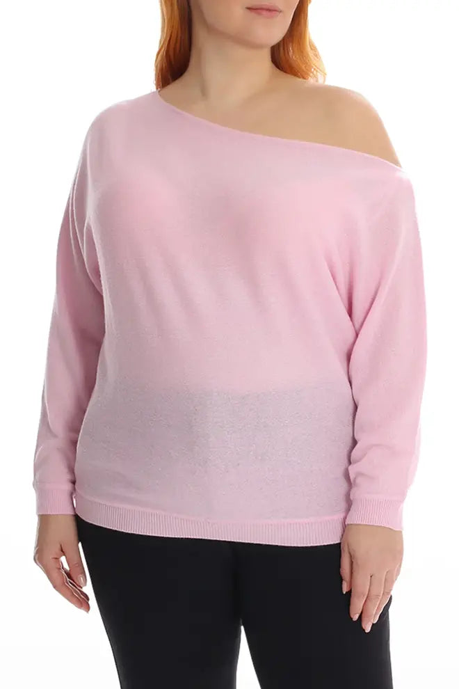 Plus Size Cashmere Off the Shoulder Top by Minnie Rose Minnie Rose