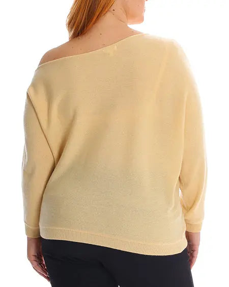 Plus Size Cashmere Off the Shoulder Top by Minnie Rose Minnie Rose