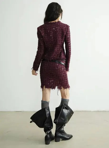 Pointsetta Sequin Skirt by Marigold Shadows Marigold Shadows