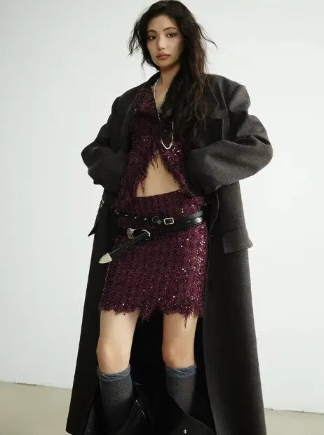 Pointsetta Sequin Skirt by Marigold Shadows Marigold Shadows