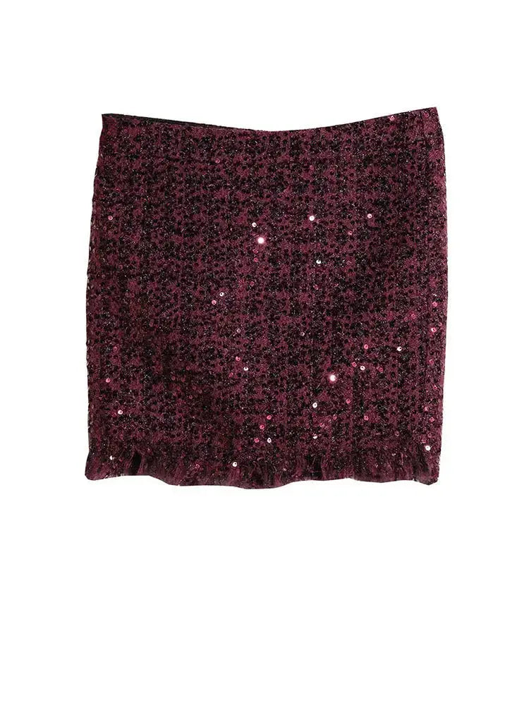 Pointsetta Sequin Skirt by Marigold Shadows Marigold Shadows