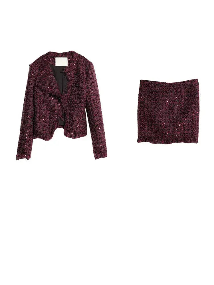 Pointsetta Sequin Skirt by Marigold Shadows Marigold Shadows