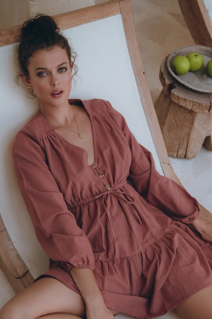 Positano Linen Mini Dress by Bali Lane Ladiesse