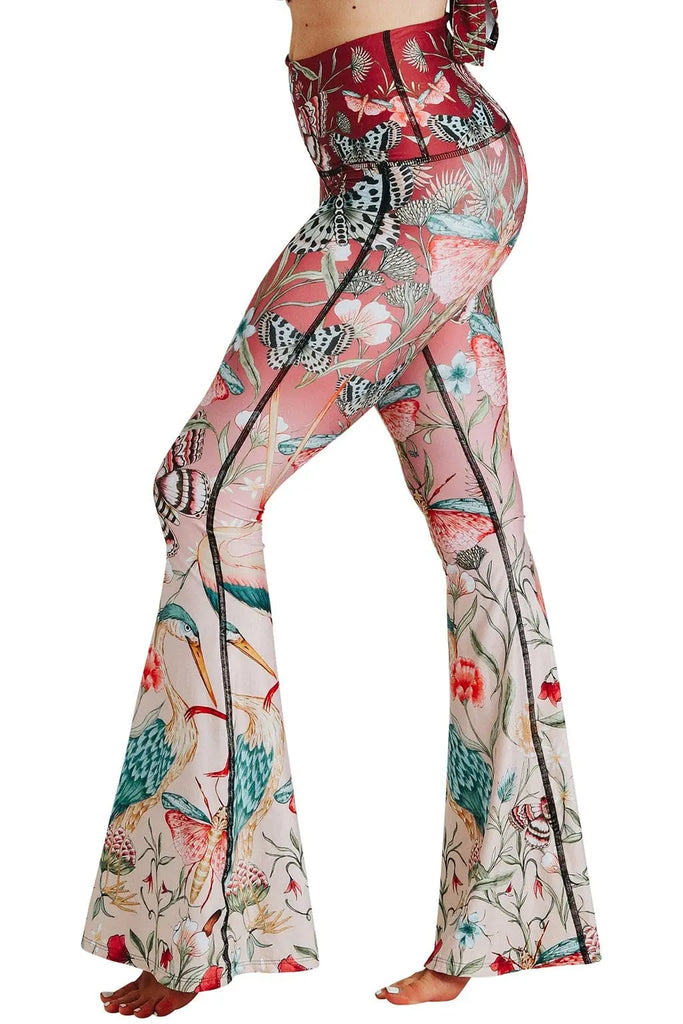 Pretty In Pink Printed Bell Bottoms by Yoga Democracy Yoga Democracy