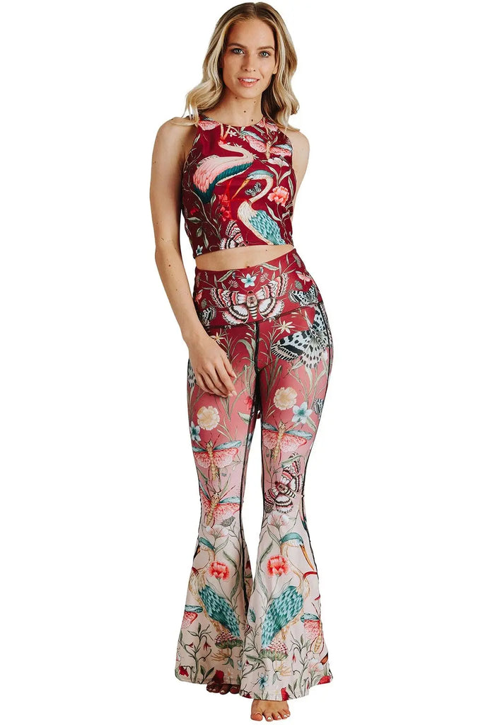 Pretty In Pink Printed Bell Bottoms by Yoga Democracy Yoga Democracy