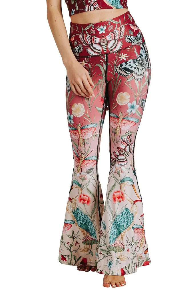 Pretty In Pink Printed Bell Bottoms by Yoga Democracy Yoga Democracy