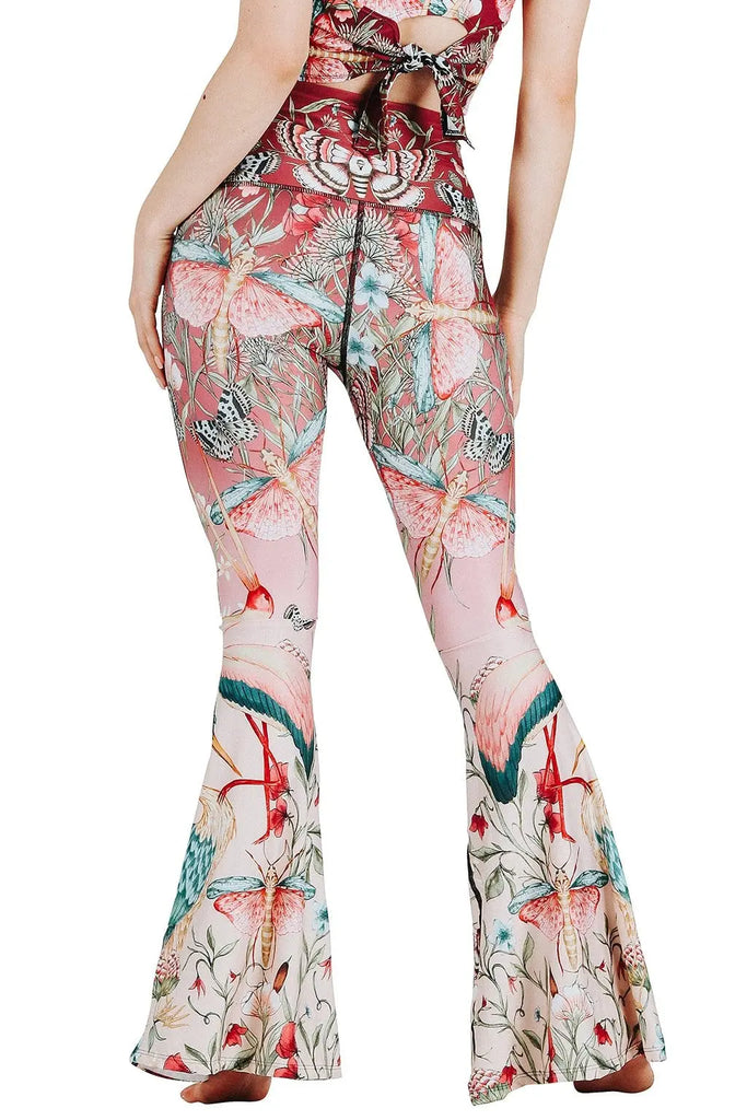 Pretty In Pink Printed Bell Bottoms by Yoga Democracy Yoga Democracy