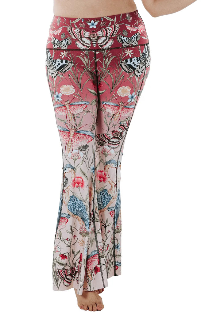 Pretty In Pink Printed Bell Bottoms by Yoga Democracy Yoga Democracy