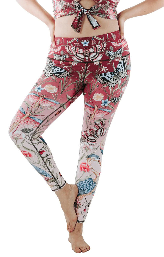 Pretty in Pink Printed Yoga Leggings by Yoga Democracy Yoga Democracy