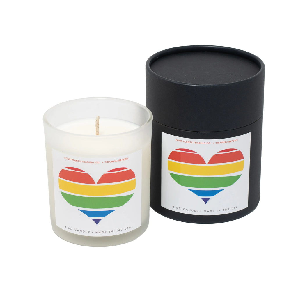 Pride Heart 8oz Soy Scented Candle by Four Points Trading Co. FOUR POINTS TRADING CO.