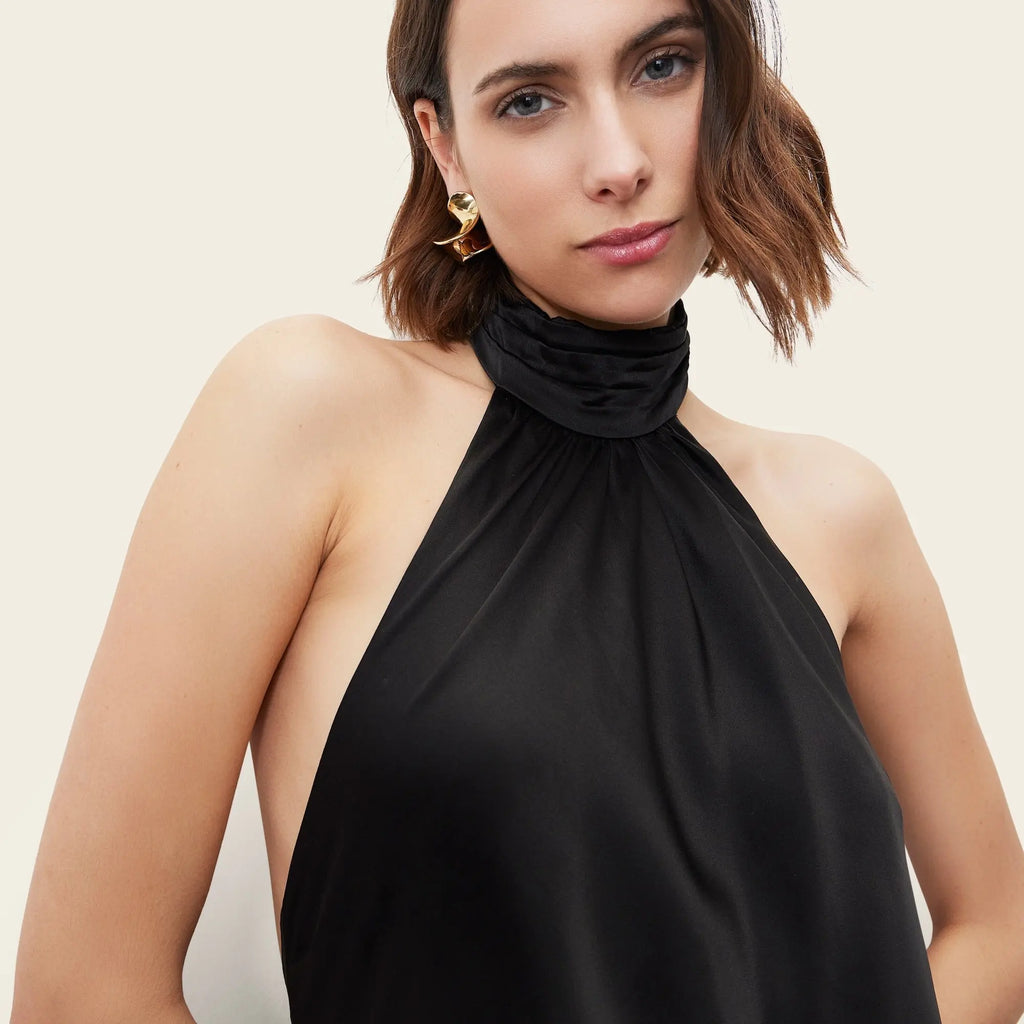 Priscilla Silk Halter Mini Dress by Italic Italic