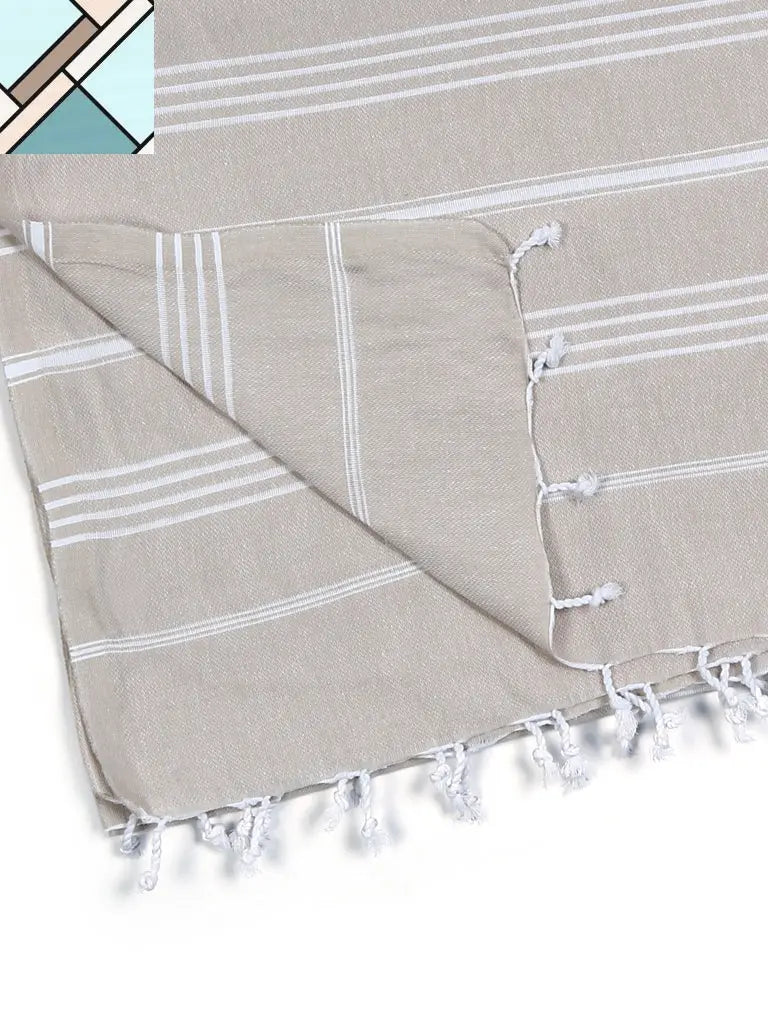 Pure Series Sustainable Turkish Towel Beige by Eco Hilana HILANA UPCYCLED COTTON